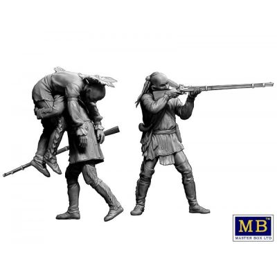 Раненый товарищ. серия индейских войн, xviii век. набор № 2 детальное изображение Фигуры 1/35 Фигуры