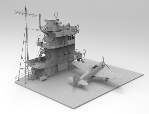 Сборная модель 1/35 Летная палуба авианосца Акаги с истребителем A6M2 Zero Fighter Border Model детальное изображение Флот 1/35 Флот