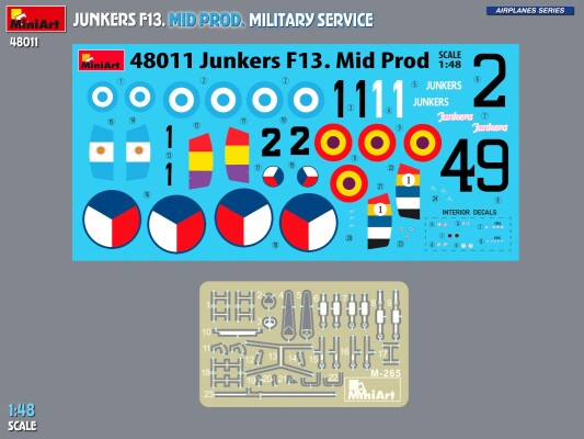 Сборная модель 1/48 Самолет Junkers F13 - Среднего производства для военной службы МиниАрт 48011 детальное изображение Самолеты 1/48 Самолеты