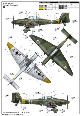 Сборная модель 1/32 Бомбардировщик Ju-87D Трумпетер 03217 детальное изображение Самолеты 1/32 Самолеты