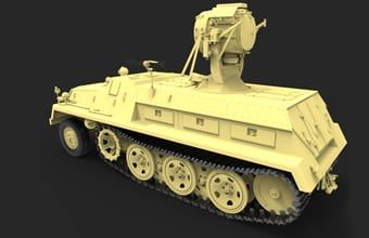 Scale model 1/35 German half-track tractor sWS 60cm Infrared Searchlight Carrier &quot;UHU&quot; Bronco 35212 детальное изображение Бронетехника 1/35 Бронетехника