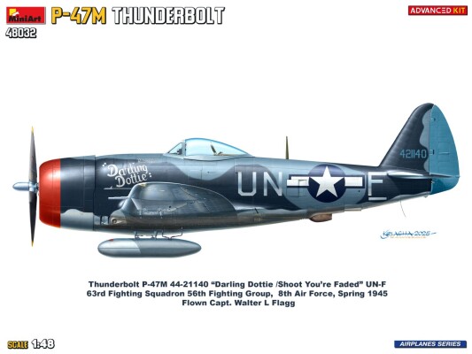 Сборная модель 1/48 Самолет Republic P-47 M Thunderbolt MiniArt 48032 детальное изображение Самолеты 1/48 Самолеты