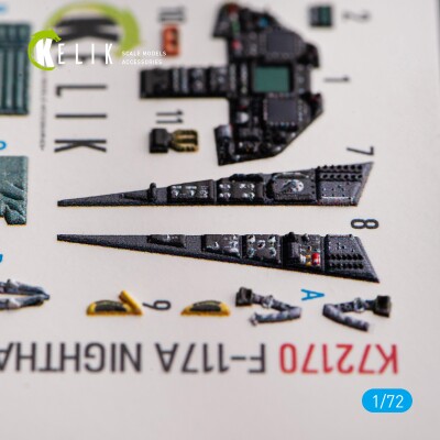 F-117A NIGHTHAWK 3D декаль интерьер для комплекта Hasegawa 1/72 КЕЛИК K72170 детальное изображение 3D Декали Афтермаркет