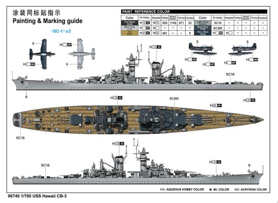USS Hawaii CB-3 детальное изображение Флот 1/700 Флот