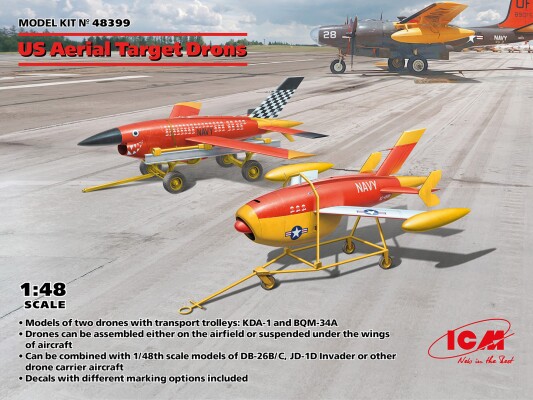 Збірна модель 1/48 Американський дрон з повітряною мішенню ICM 48399 детальное изображение БПЛА Авиация