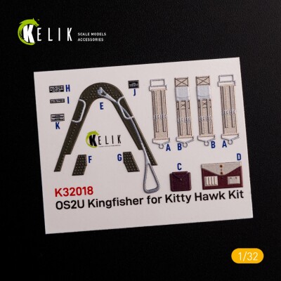 OS2U Kingfisher 3D декаль інтер'єр для комплекту Kitty Hawk/Zimi Models 1/32 KELIK K32018 детальное изображение 3D Декали Афтермаркет