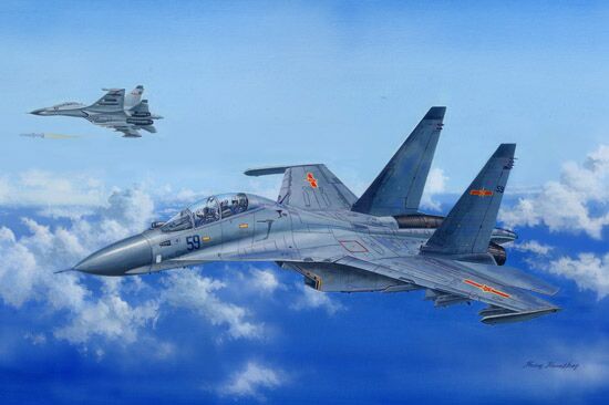 Збірна модель винищувача Su-30MKK Flanker G детальное изображение Самолеты 1/48 Самолеты
