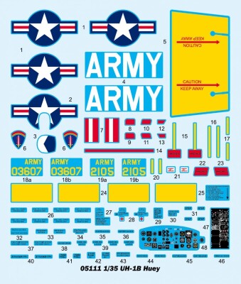 Scale model 1/35 UH-1B helicopter Huey Trumpeter 05111 детальное изображение Вертолеты 1/35 Вертолеты