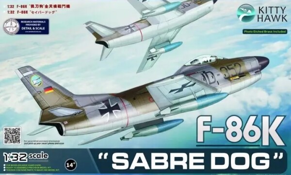 Збірна модель 1/32 Літак F-86K &quot;Sabre Dog&quot; Zimi KH32008 детальное изображение Самолеты 1/32 Самолеты