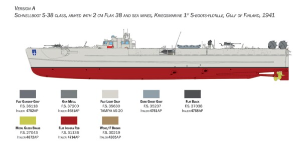 Збірна модель 1/35 Schnellboot S-26/S-38 Italeri 5625 детальное изображение Флот 1/35 Флот