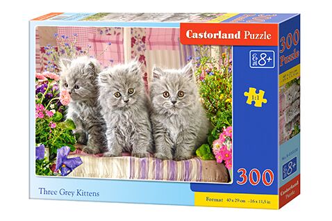 Пазл THREE GREY KITTENS / Три серых котенка 300 шт детальное изображение 300 элементов Пазлы