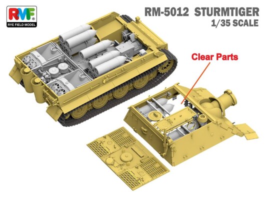 Збірна модель 1/35 САУ Sturmtigr RM 61 L/5.4 38 cm з повним інтер'єром RFM RM-5012 детальное изображение Бронетехника 1/35 Бронетехника