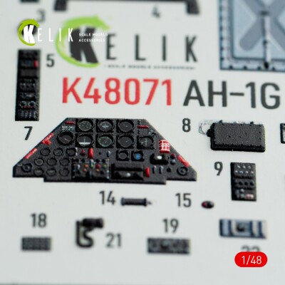 AH-1G 3D декаль інтер'єр для комплекту ICM/SpecialHobby 1/48 KELIK K48071 детальное изображение 3D Декали Афтермаркет