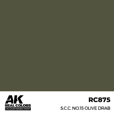 Alcohol-based acrylic paint S.C.C. No.15 Olive Drab AK-interactive RC875 детальное изображение Real Colors Краски