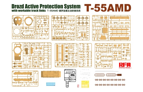 Збірна модель 1/35 Танк Т-55AMD система активного захисту &quot;Drozd&quot; RFM RM-5091 детальное изображение Бронетехника 1/35 Бронетехника