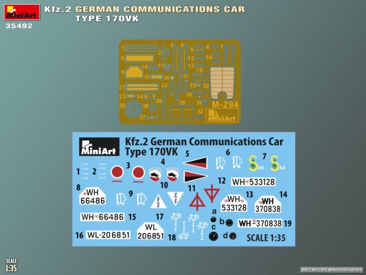 Сборная модель 1/35 Немецкий автомобиль связи Kfz.2 типа 170VK MiniArt 35492 детальное изображение Автомобили 1/35 Автомобили