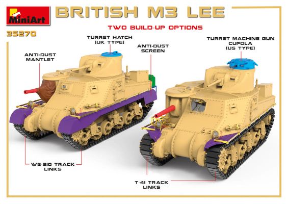Збірна модель Британського танка M3 LEE детальное изображение Бронетехника 1/35 Бронетехника