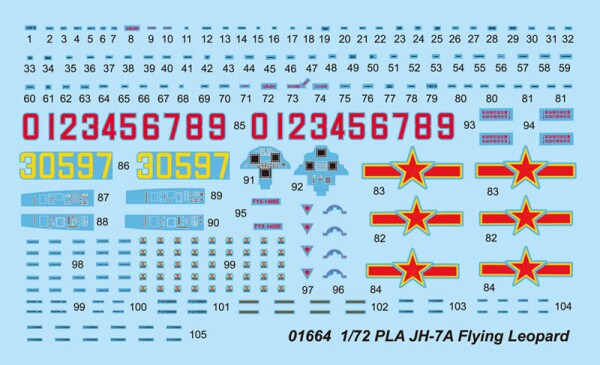 Сборная модель 1/72 Китайский самолет JH-7A «Летающий леопард» Трумпетер 01664 детальное изображение Самолеты 1/72 Самолеты