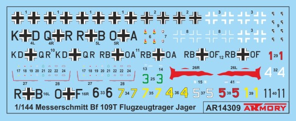 Сборная модель 1/144 Истребитель Мессершмитт Bf 109T «Охотник за авианосцами» Armory Models Group детальное изображение Самолеты 1/144 Самолеты