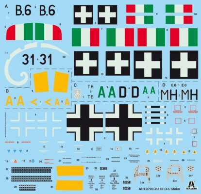 Збірна модель 1/48 Літак JU-87 D-5 Stuka Italeri 2709 детальное изображение Самолеты 1/48 Самолеты