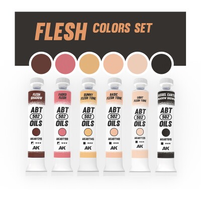 Набір масляних фарб FLESH COLORS SET / Набір тілесних відтінків AK-interactive AKABT301 детальное изображение Масляные краски Краски