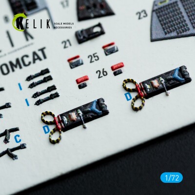 Grumman F-14 B Tomcat 3D декаль інтер'єр для комплекту HobbyBoss 1/72 KELIK K72218 детальное изображение 3D Декали Афтермаркет