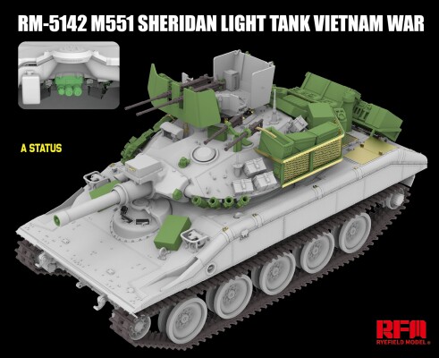 Збірна модель 1/35 Легкий танк М551 Sheridan (В'єтнамська війна) Rye Field Model RFM 5142 детальное изображение Бронетехника 1/35 Бронетехника