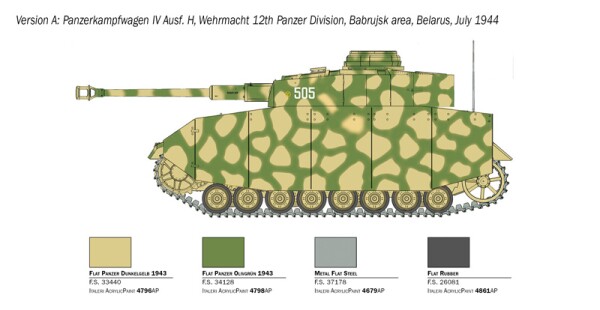 Збірна модель 1/35 Танк Pz. Kpfw. IV Ausf. H Italeri 6578 детальное изображение Бронетехника 1/35 Бронетехника