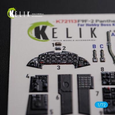 F9F-2 Panther декаль інтер'єр для комплекту HobbyBoss 1/72 KELIK K72113 детальное изображение 3D Декали Афтермаркет