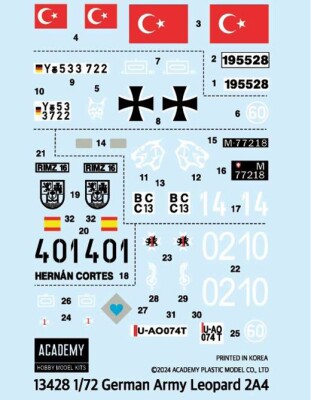 Збірна модель 1/72 Німецький танк Леопард 2А4 Academy 13428 детальное изображение Бронетехника 1/72 Бронетехника