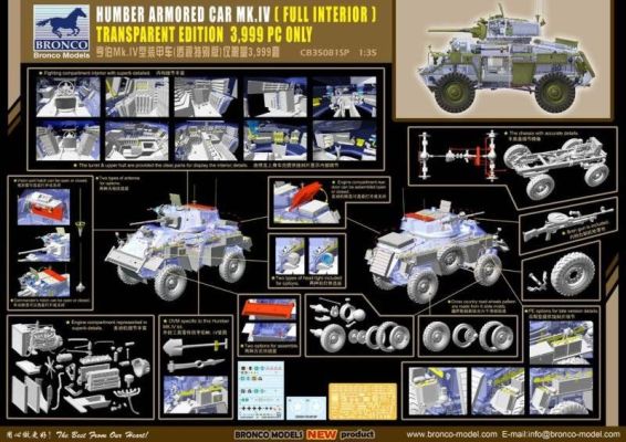 Сборная модель 1/35 бронеавтомобиль Humber Mk.IV Bronco 35081 детальное изображение Бронетехника 1/35 Бронетехника