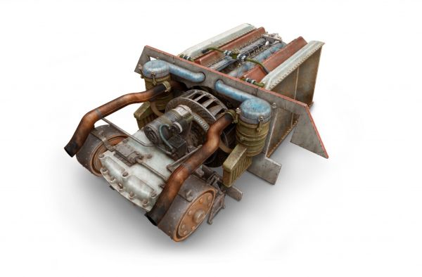 Двигатель V-2-34 с трансмиссией детальное изображение Наборы деталировки Афтермаркет