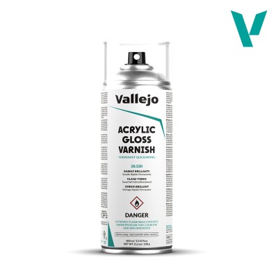 Акриловий глянсовий лак в аерозолі 400мл (Acrylic Gloss Spray Varnish) Vallejo VAL 28530 детальное изображение Лаки Модельная химия