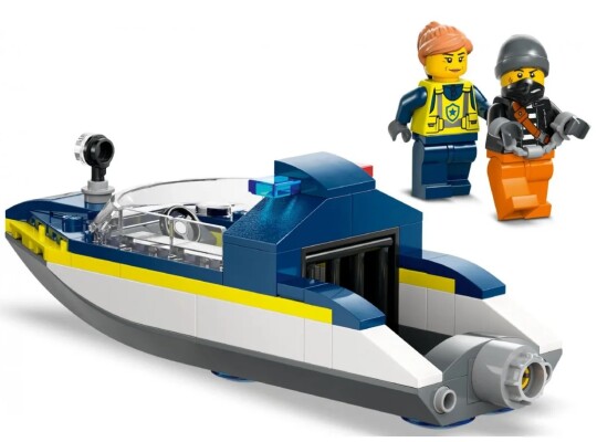 Конструктор LEGO City Поліцейський моторний човен і шахрайське укриття 60417 детальное изображение City Lego