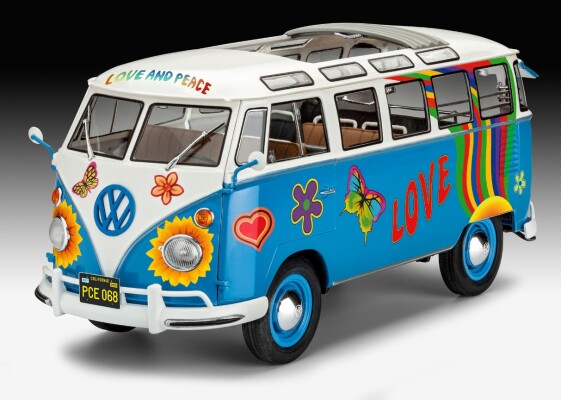 Збірна модель 1/24 Фургон VW T1 Samba Bus Flower Power Revell 07050 детальное изображение Автомобили 1/24 Автомобили