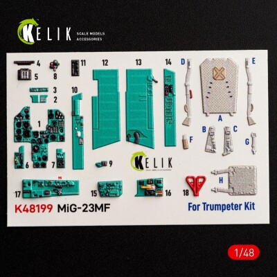 MiG-23 MF декаль інтер'єр для комплекту Trumpeter 1/48 KELIK K48199 детальное изображение 3D Декали Афтермаркет