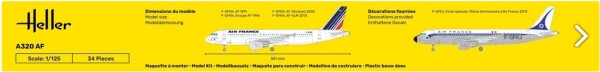 Збірна модель 1/125 Літак Airbus A320 AF Heller 80448 детальное изображение Самолеты Авиация