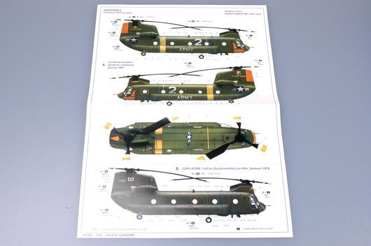Сборная модель 1/35 Вертолет CH-47A &quot;CHINOOK&quot; Трумпетер 05104 детальное изображение Вертолеты 1/35 Вертолеты