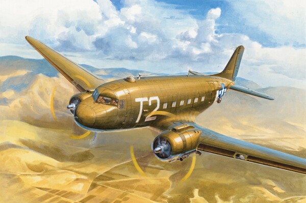 Scale model 1/72 American military transport aircraft C-47A Skytrain HobbyBoss 87264 детальное изображение Самолеты 1/72 Самолеты