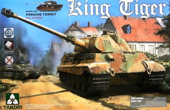 German Heavy Tank Sd.Kfz.182 King Tiger Porsche Turret w/interior [without Zimmerit] детальное изображение Бронетехника 1/35 Бронетехника