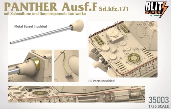 Збірна модель 1/35 Танк Пантер Ausf. F Takom 35003 детальное изображение Бронетехника 1/35 Бронетехника