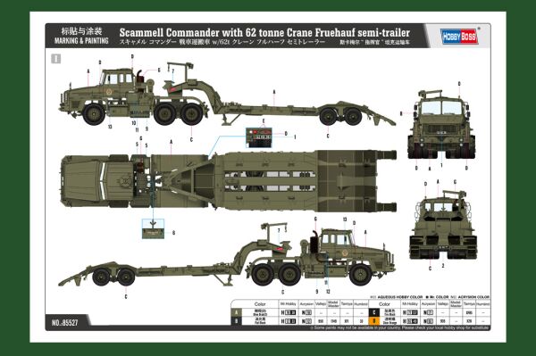 Сборная модель транспортера танков Scammell Commander with 62 tonne Crane Fruehauf semi-trailer детальное изображение Автомобили 1/35 Автомобили