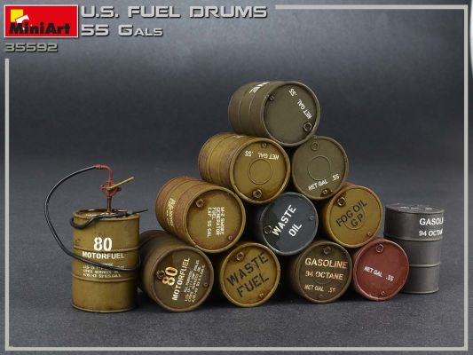 US Fuel Drums 50 Gal. детальное изображение Аксессуары 1/35 Диорамы