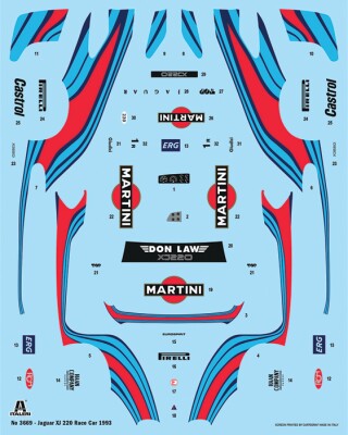 Збірна модель 1/24 Автомобіль Jaguar XJ220 Racing Italeri 3669 детальное изображение Автомобили 1/24 Автомобили