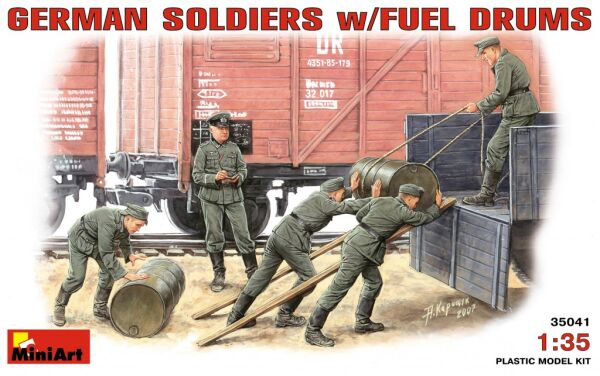 Німецькі солдати з паливними діжками детальное изображение Фигуры 1/35 Фигуры