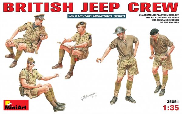 Британский экипаж джипа детальное изображение Фигуры 1/35 Фигуры