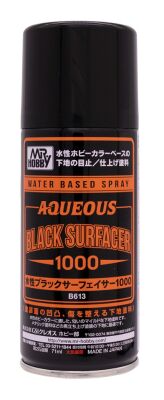 Mr.Aqueous Black Surfacer 1000 / Черный грунт на водной основе в аэрозоле  детальное изображение Краска / грунт в аэрозоле Краски