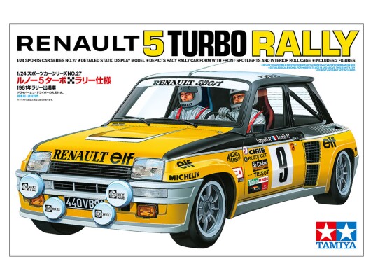 Збірна модель 1/24 Автомобіль Renault 5 Turbo Rally Tamiya 24027 детальное изображение Автомобили 1/24 Автомобили
