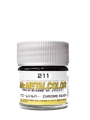 Mr. Metal Color Chrome Silver / Нітрофарба-металік кольору сріблястого хрому детальное изображение Металлики и металлайзеры Модельная химия