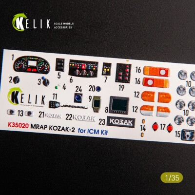 Kozak-2 Ukrainian MRAP 3D interior decal for ICM kit 1/35 KELIK K35020 детальное изображение 3D Декали Афтермаркет